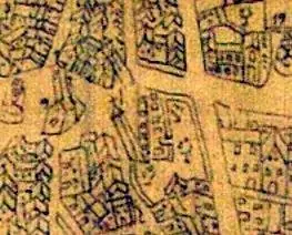 Detalle del plano del siglo XVIII