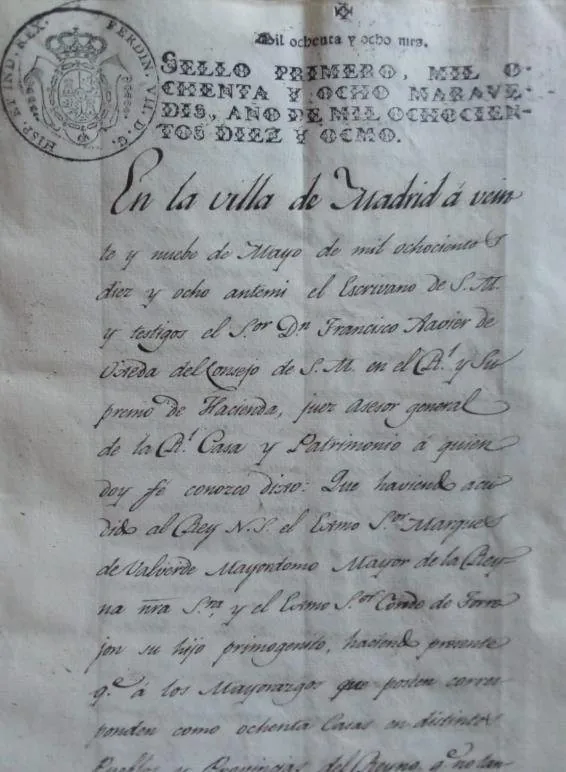 Escritura de 1817