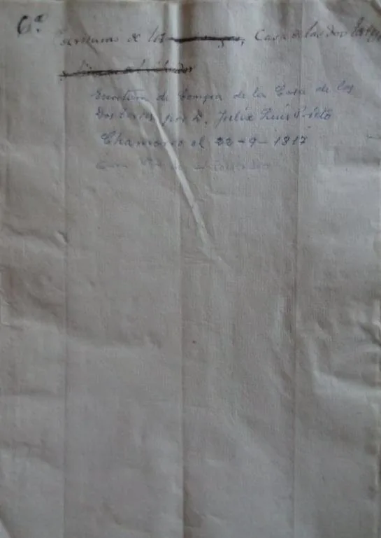 Folio de la escritura de 1817