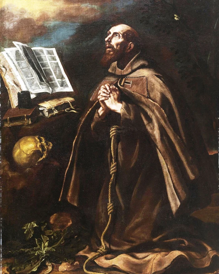 San Pedro de Alcántara orante, óleo